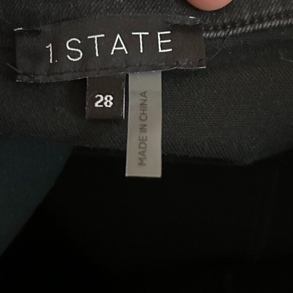 NWOT 1.State Denim Black Mini A-Line Paneled Skirt 28 - Picture 11 of 15